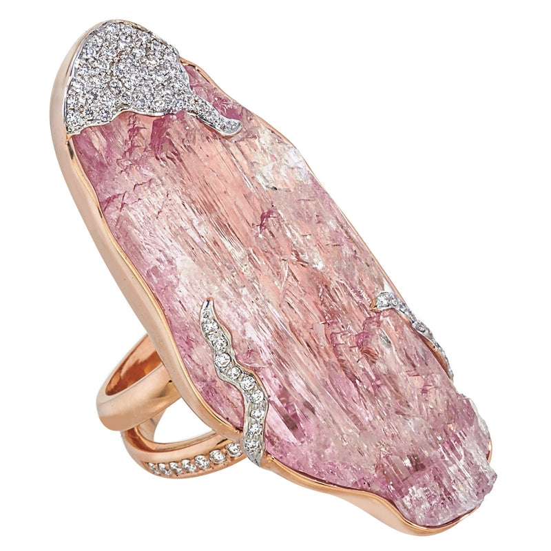 Kunzite and hot sale diamond ring